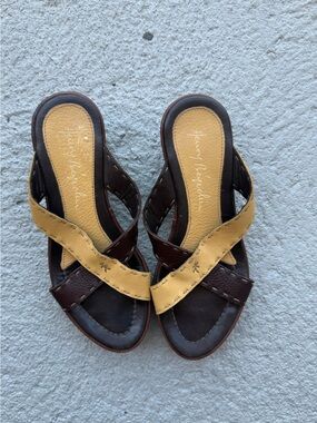 Henry Beguelin Brown & Mustard Leather Sandals Size 6/36.5